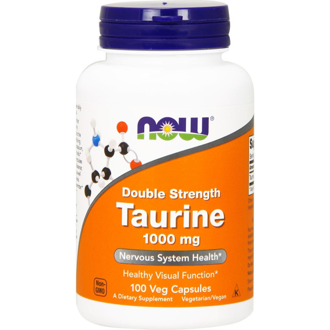 Аминокислота NOW FOODS Taurine активатор, 1000 мг, 100 капсул NS*0142
